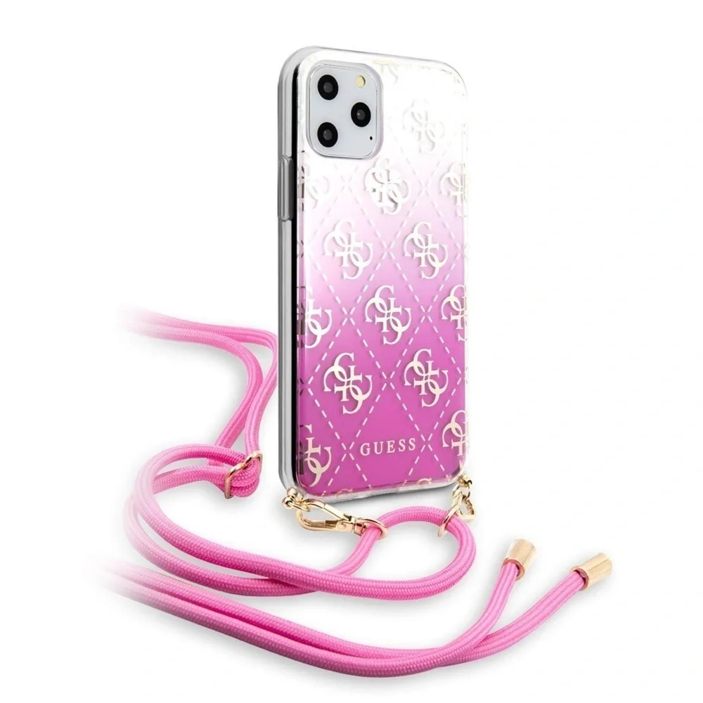New Guess Gradient Case With Strap for iPhone 11 Max  (rose gold)